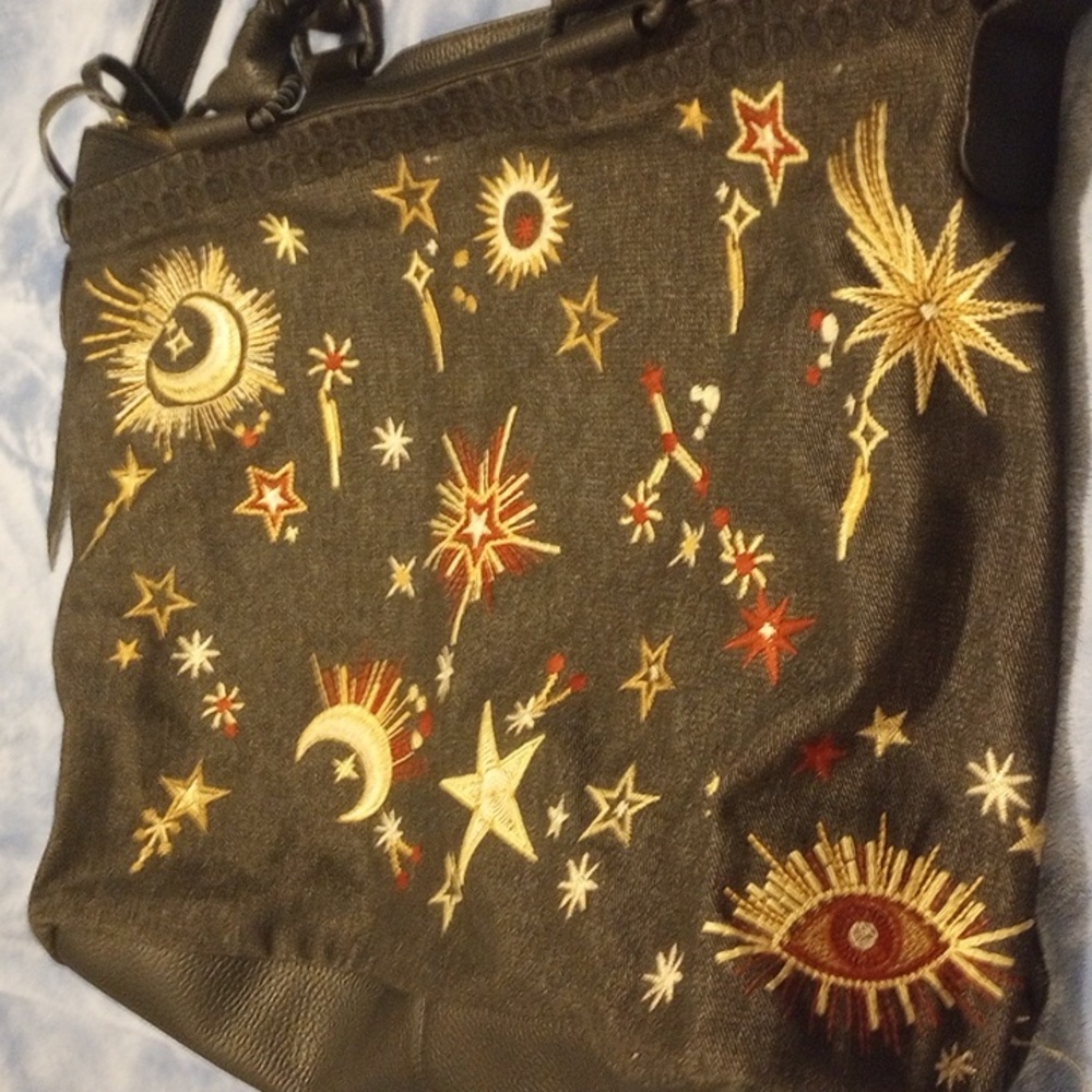 Johnnywas Workshop Embroidered Denim Weekender Ba… - image 6